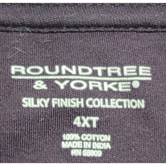 Roundtree Yorke Purple 2 Button Collar Henley Shirt 4XT Lightweight Long Sleeve - Picture 4 of 4